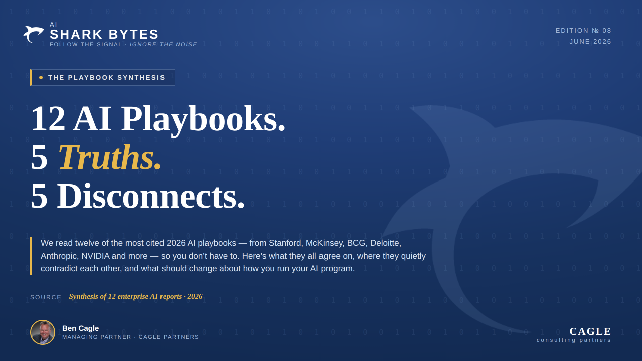 12 AI Playbooks. 5 Truths. 5 Disconnects. masthead