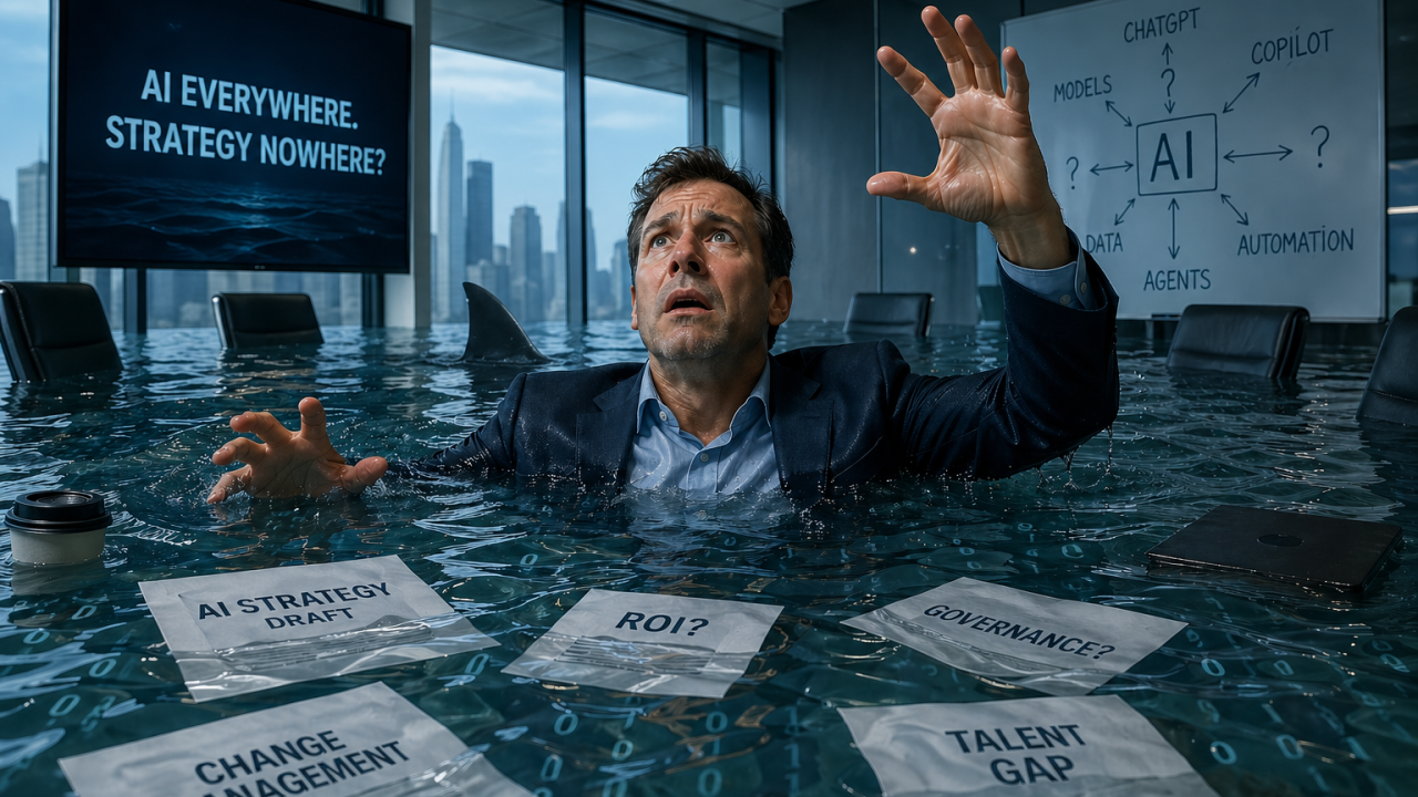 Drowning in AI. Starving for Strategy. masthead